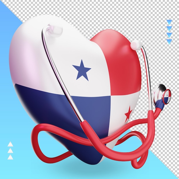 3d wereldgezondheidsdag panama vlag weergave linker weergave