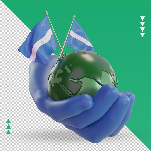 3d wereldmilieudag nicaragua vlag rendering linker weergave