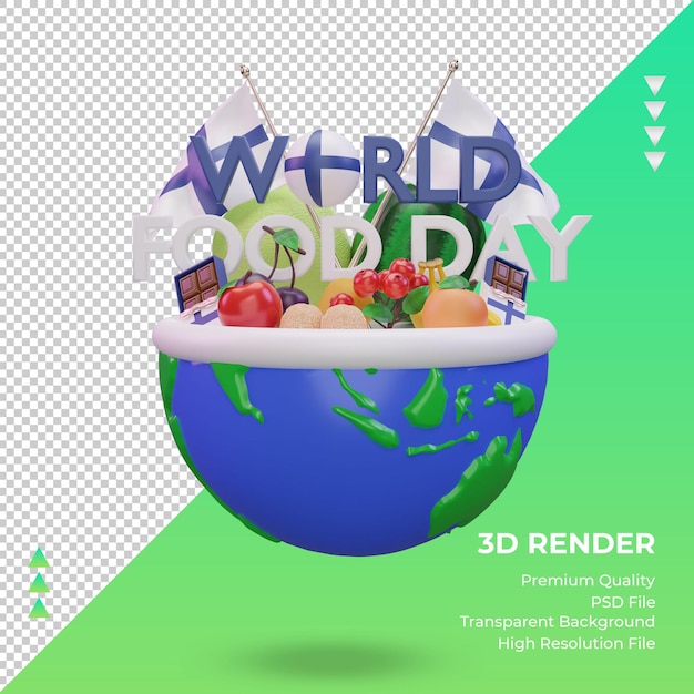 3D Wereldvoedseldag Finland rendering vooraanzicht