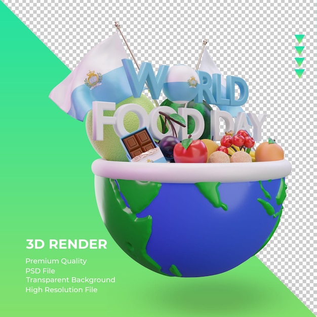 3d wereldvoedseldag san marino die linkeraanzicht weergeeft