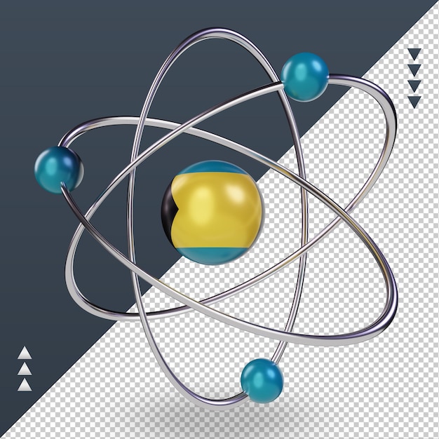 PSD 3d-wetenschapsdag bahama's vlag rendering juiste weergave
