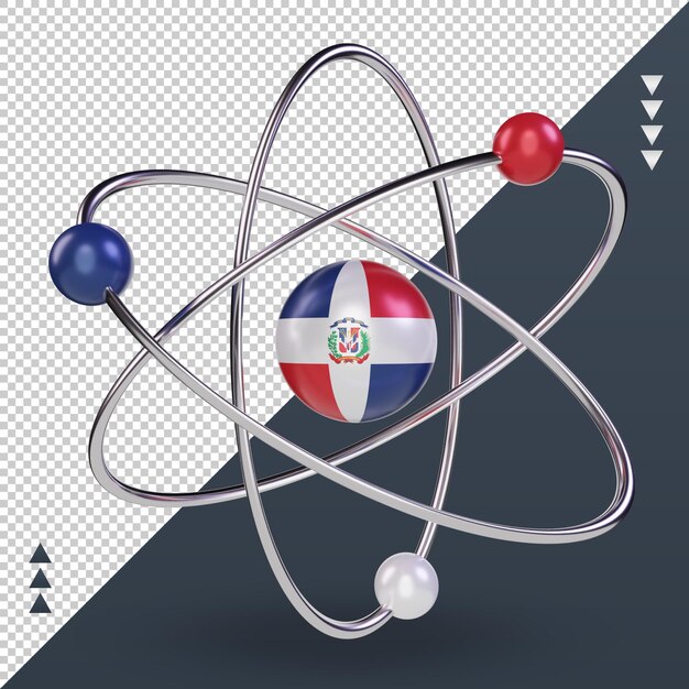 3d-wetenschapsdag dominicaanse republiek vlag rendering vooraanzicht