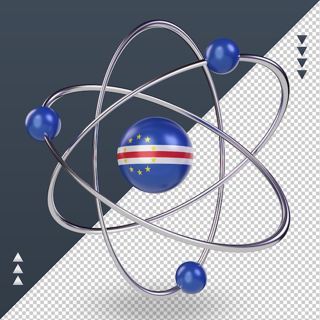 PSD 3d-wetenschapsdag kaapverdische vlag die de juiste weergave weergeeft