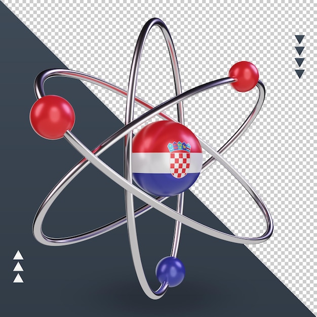 PSD 3d-wetenschapsdag kroatië vlag weergave linker weergave