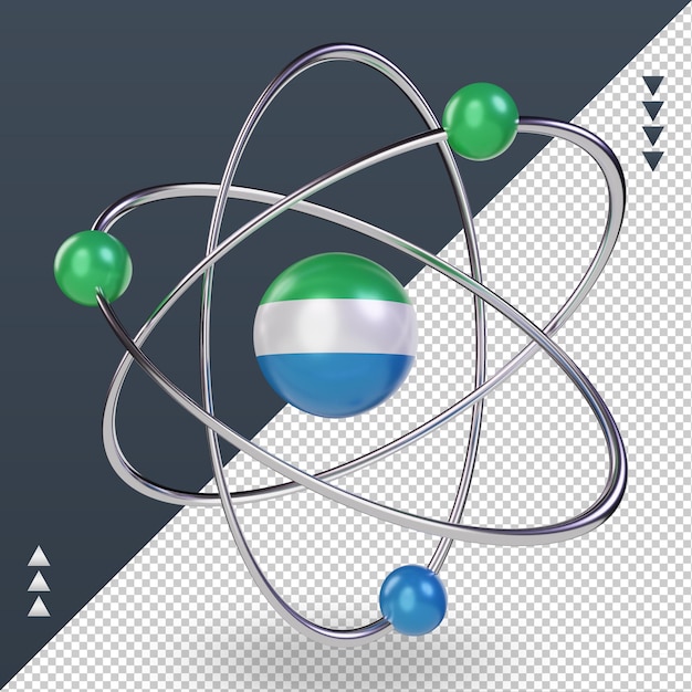 3D-wetenschapsdag Sierra Leone-vlag die de juiste weergave weergeeft