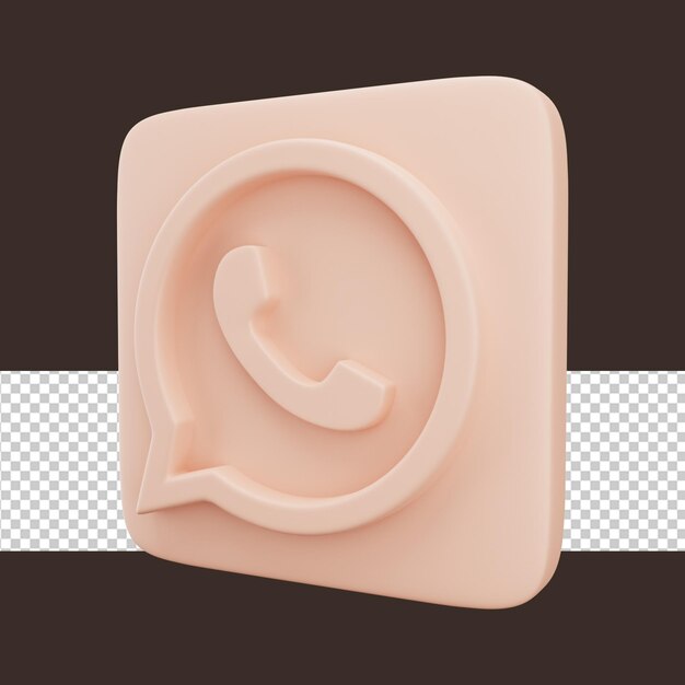 3d whats app icon mat stijlvol mockup