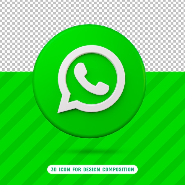 PSD icona whatsapp 3d nel rendering 3d