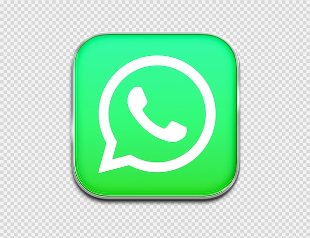 PSD logo 3d di whatsapp in stile lamiera smaltata