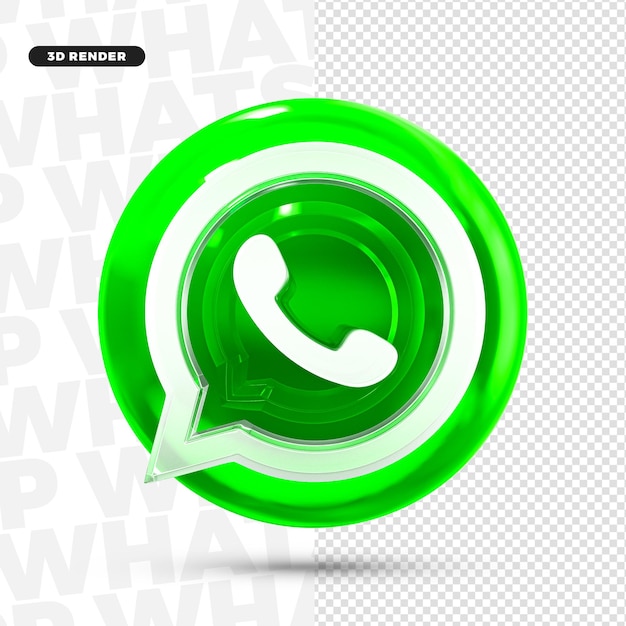 Icona logo 3d whatsapp per composizione psd premium