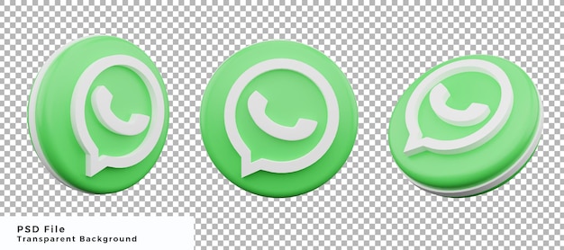 3d Whatsapp Logo Ikona Element Projektu Pakiet Z Różnymi Kątami Wysokiej Jakości