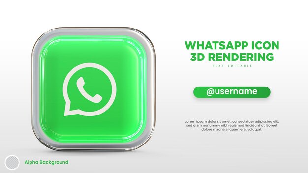 Rendering di logo whatsapp 3d