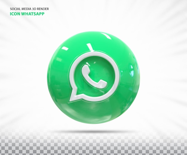 PSD 3d whatsapp-pictogram sociale media-weergave