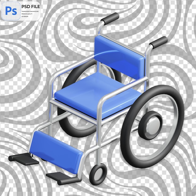 PSD 3d wheelchair render illustration icon isolated png