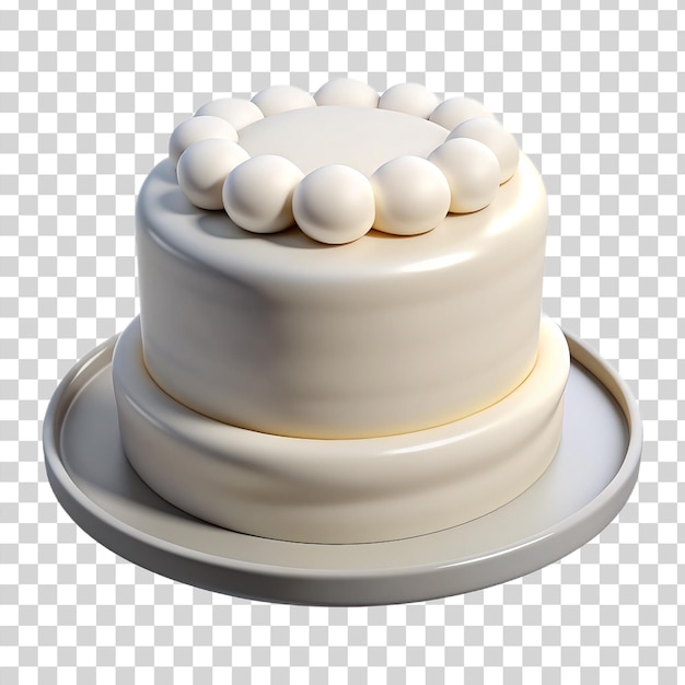 Torta bianca 3d isolata su uno sfondo trasparente