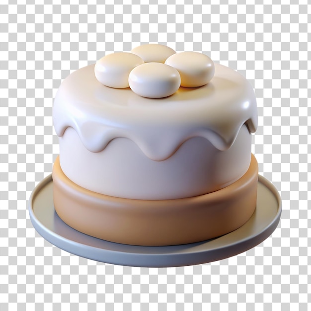 PSD 3d white cake isolated on transparent background