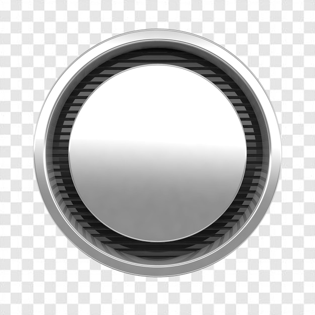 PSD 3d white circular shield for compositing