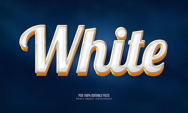 3D white editable text effect