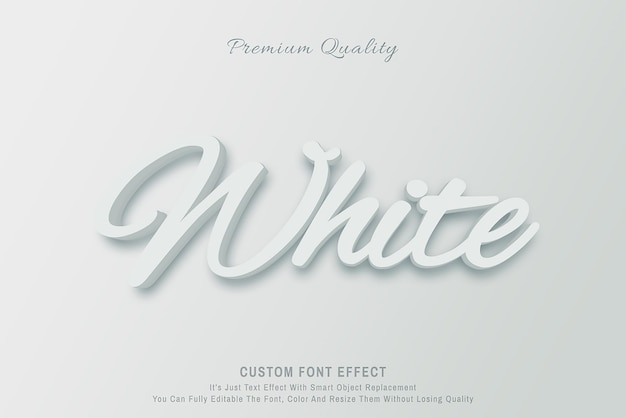 3d white font style