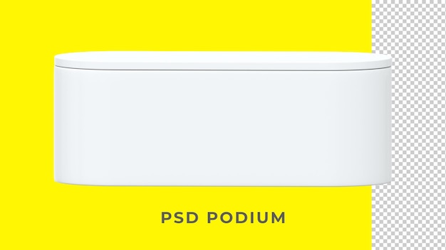 PSD 3d white long podium with separated top