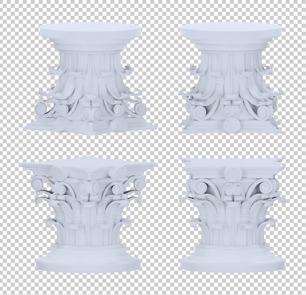 3d white podium roman style set