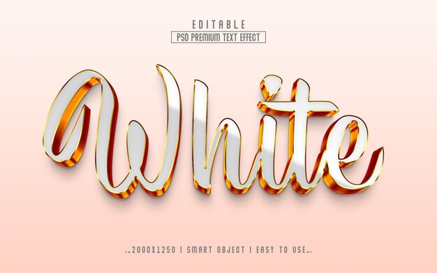 PSD 3d white psd text effect style editable