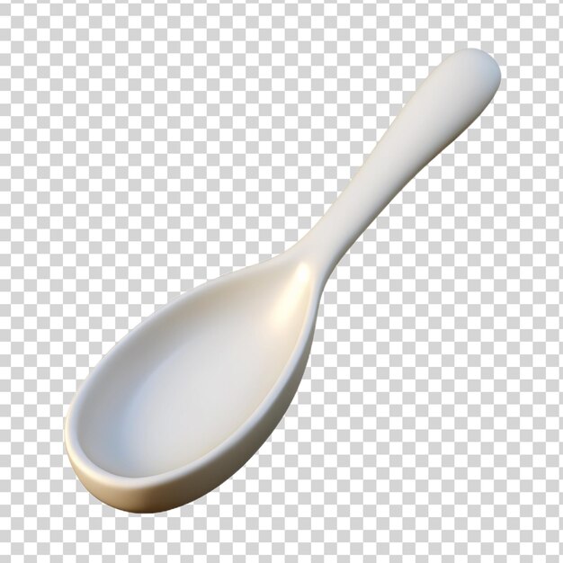 PSD 3d white spoon isolated on transparent background