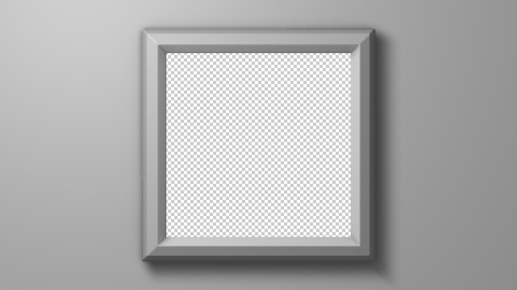 PSD 3d white square frame