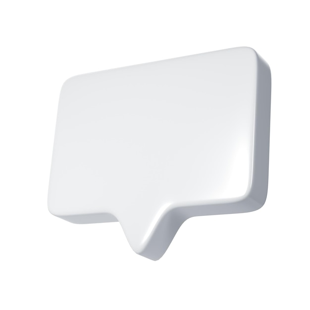 PSD 3d white text bubble frame social media online platform concept icon communication