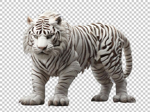 PSD 3d white tiger png