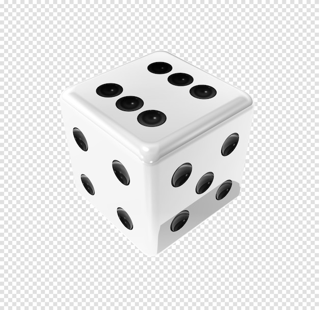 3D white win dice