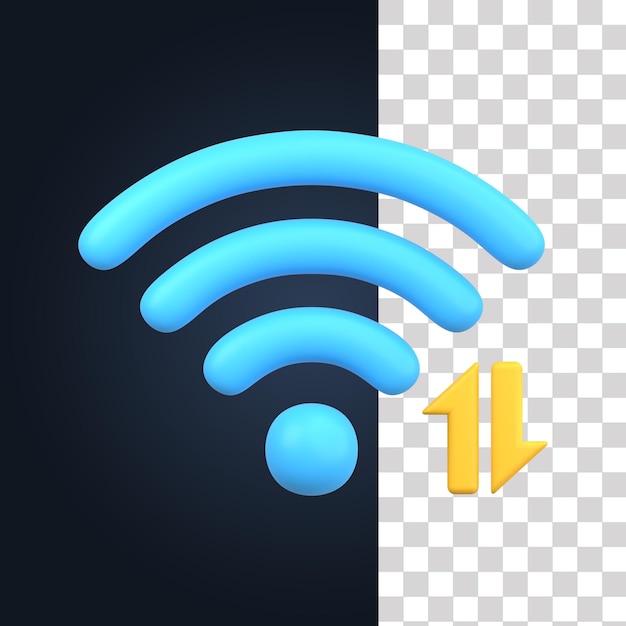 PSD 3d wifi connection illustration