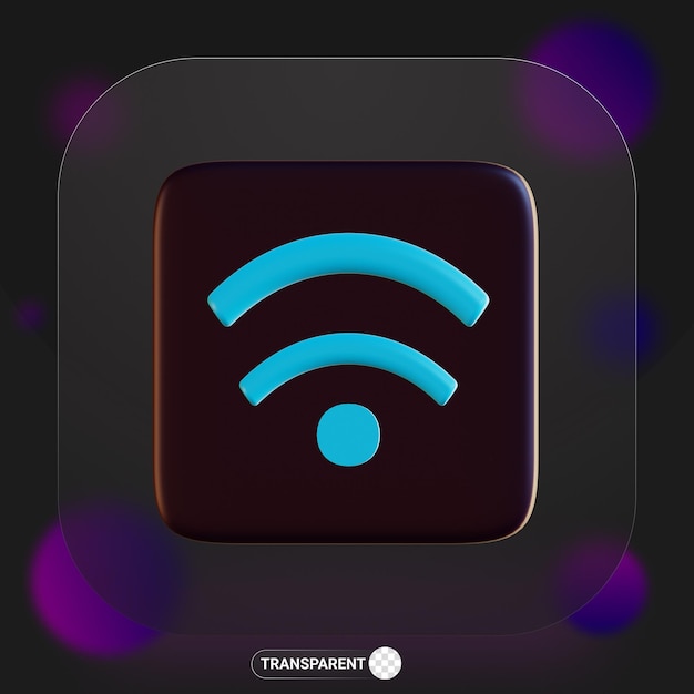 PSD 3d wifi-pictogram donker thema