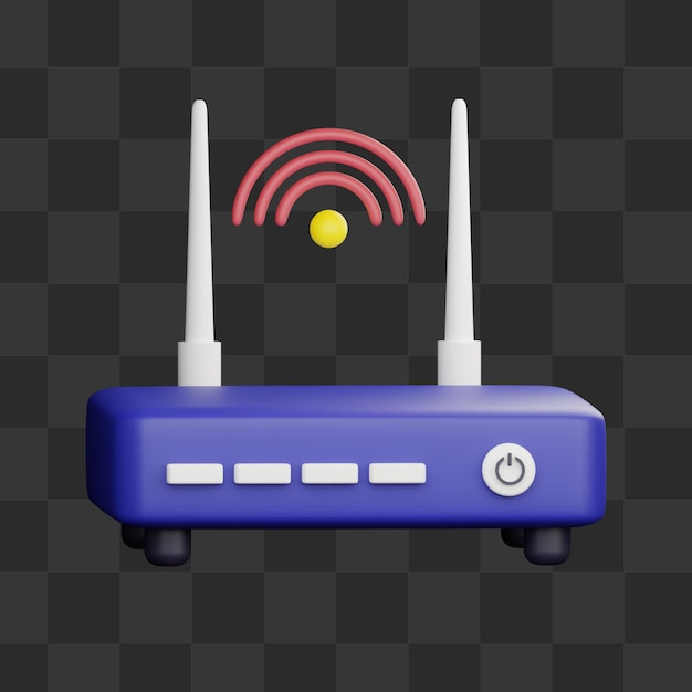 PSD 3d иллюстрация маршрутизатора wifi