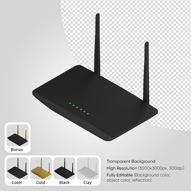 PSD router wi-fi 3d