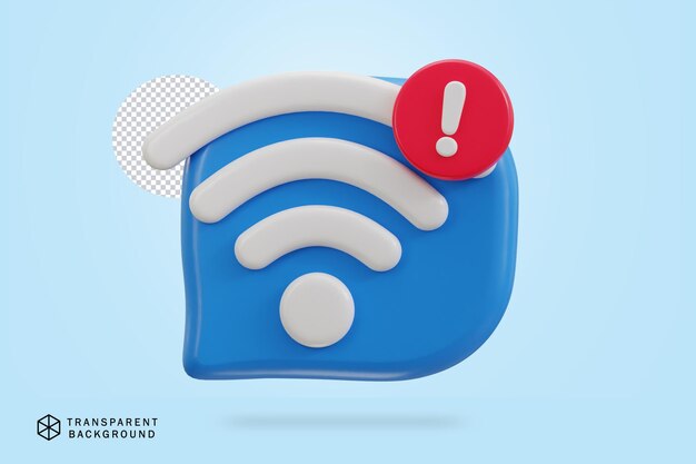 3d wifi warning icon vector illustration