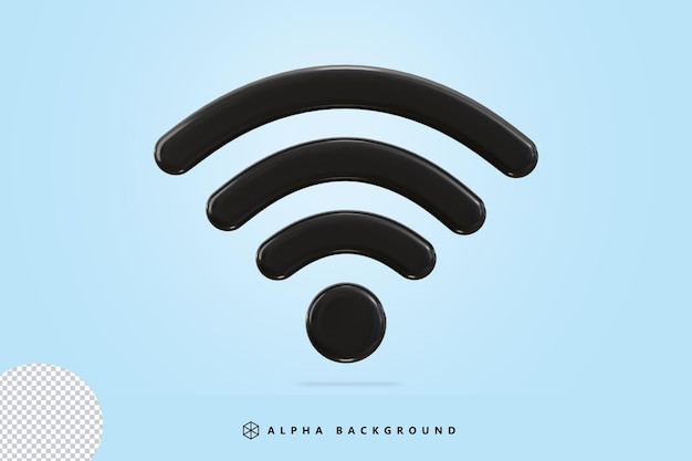 PSD 3d wifi wireless network icon vector illustration