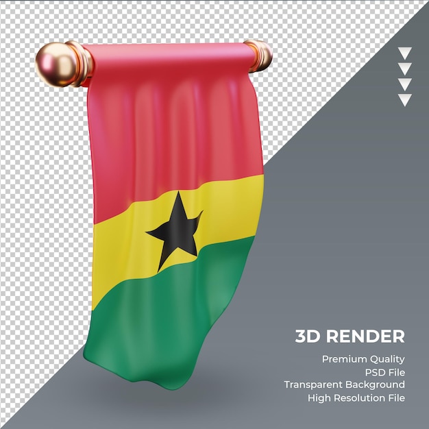 3D-wimpel Ghana vlag rendering juiste weergave