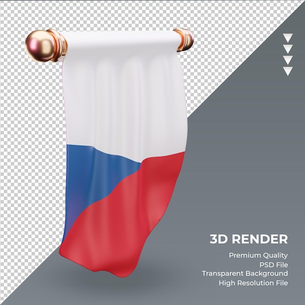 3d-wimpel tsjechië vlag rendering juiste weergave