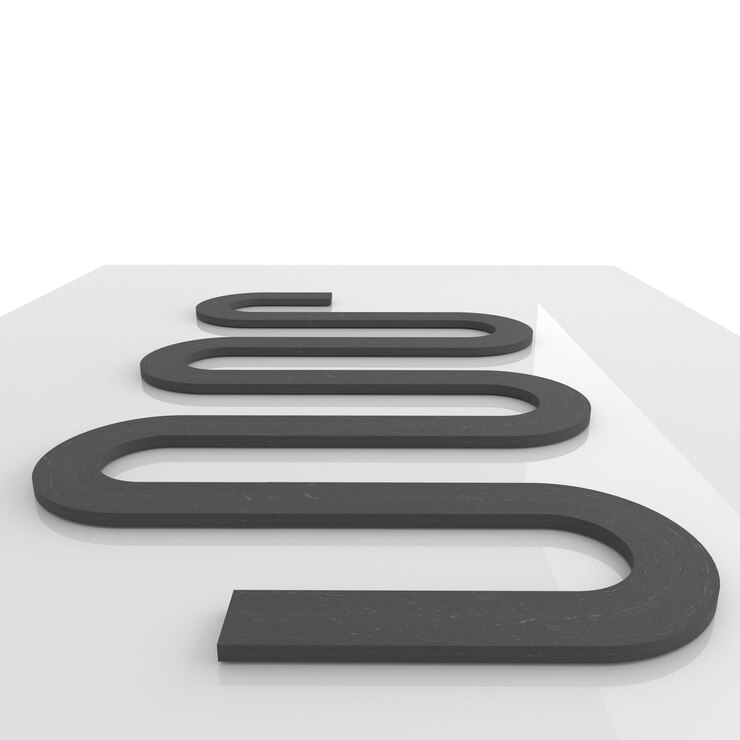 PSD 3d winding road on a white isolated background road way location