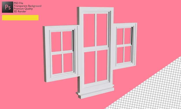 PSD 3d window illustration