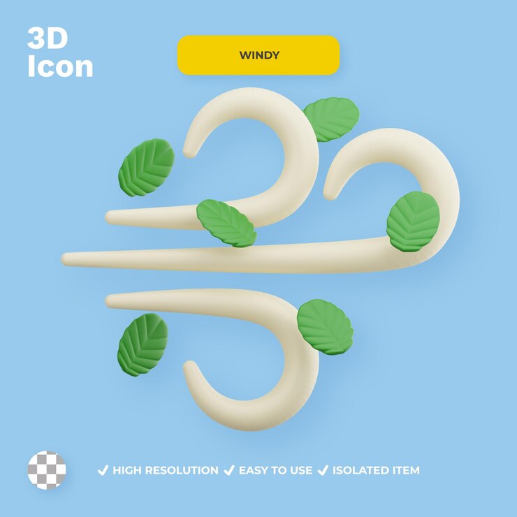 PSD 3d windy icon
