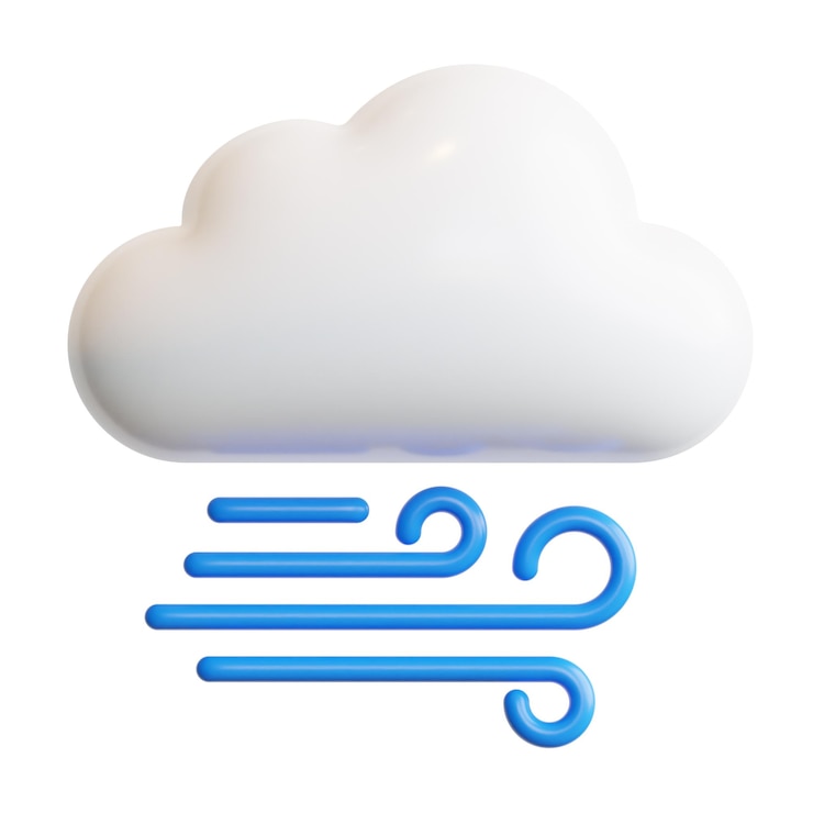 PSD 3d windy weather concept high quality render illustration