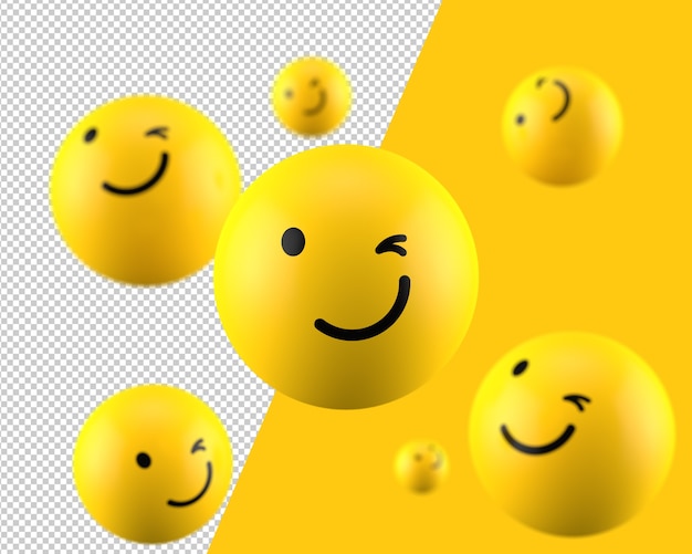 3d winking emoticon icon