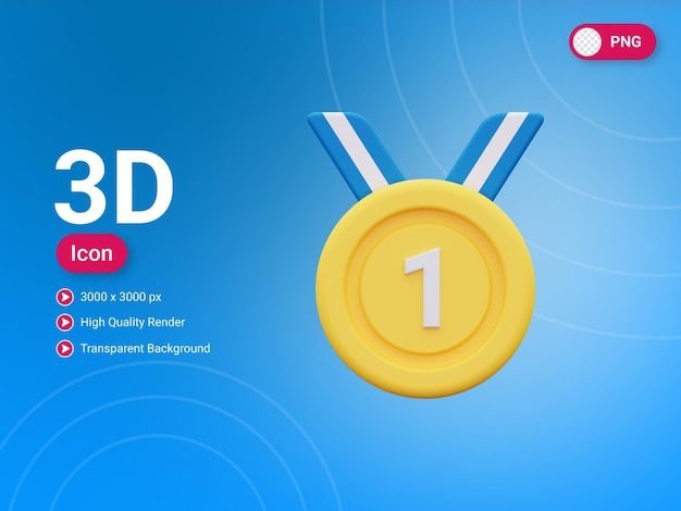 PSD 3d winner medal icon