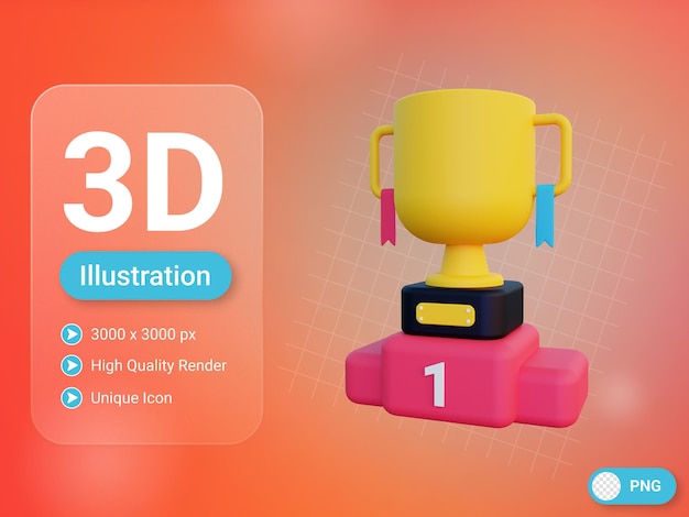 PSD 3d winner trophy icon