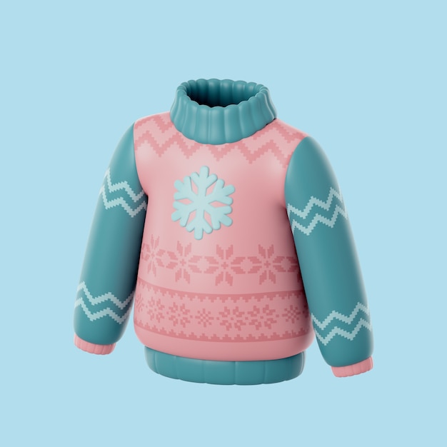 3d winter icon with sweater