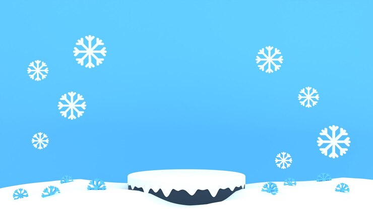 PSD 3d 冬天銷售產品旗平台,有幾何形狀和雪花