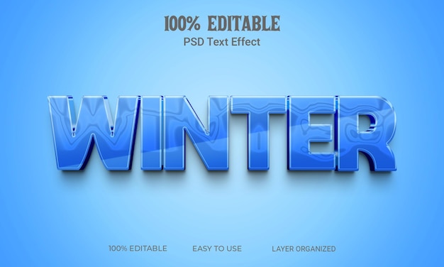 PSD 3 d の冬のテキスト効果