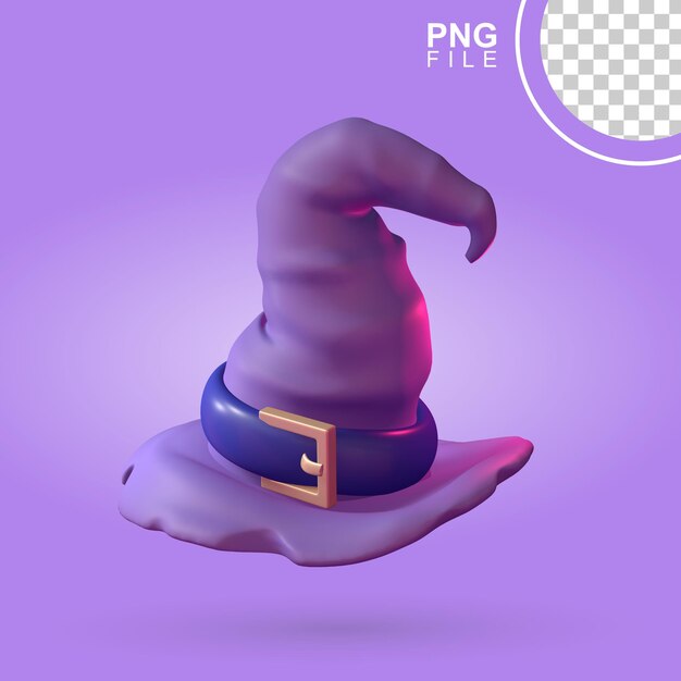 PSD 3d witch hat illustration