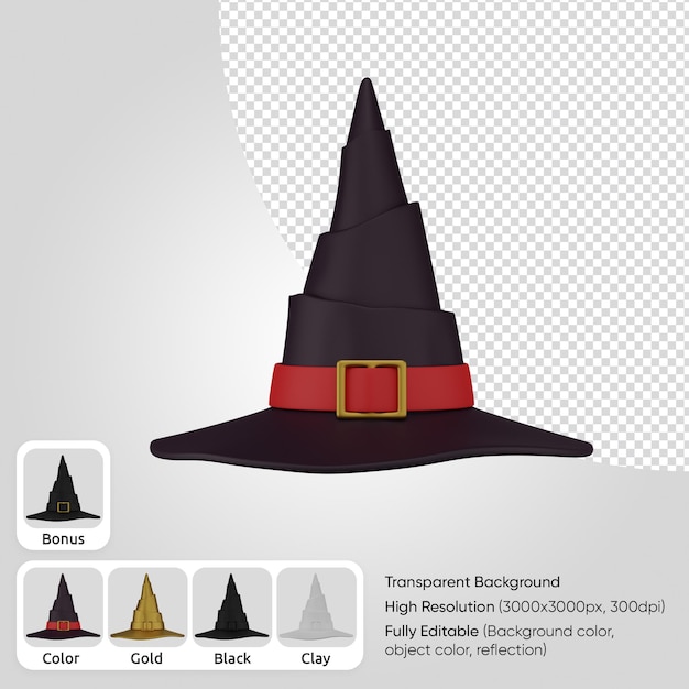 3d witch's hat